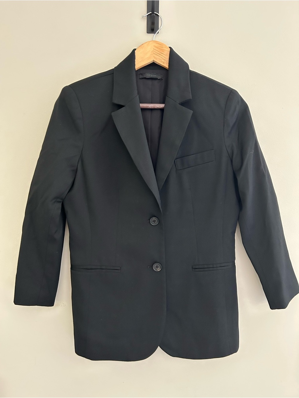 The Row Black Tailored Two Button Blazer Jacket Made in USA Size 6